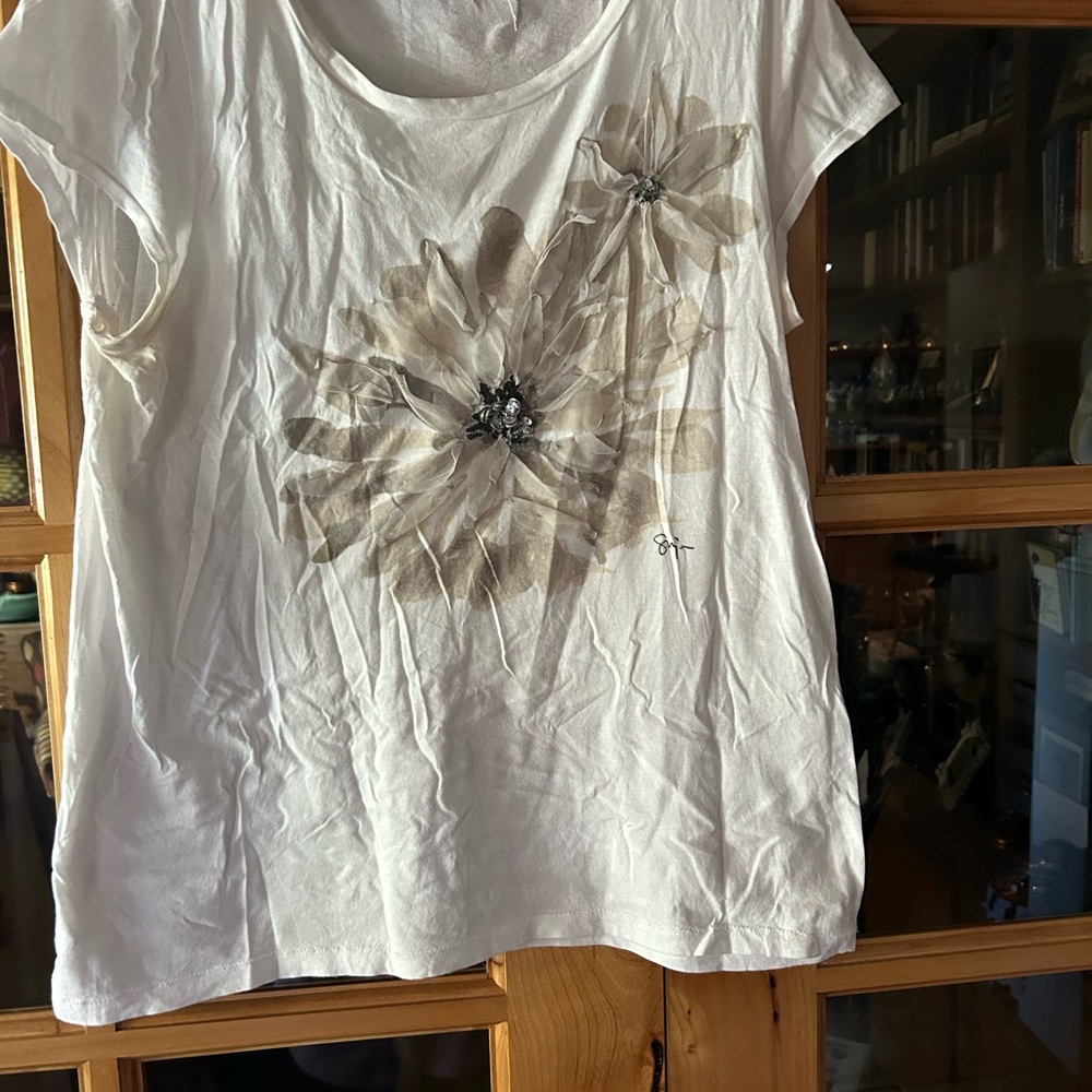 LOFT White Relaxed Short Sleeve Tee